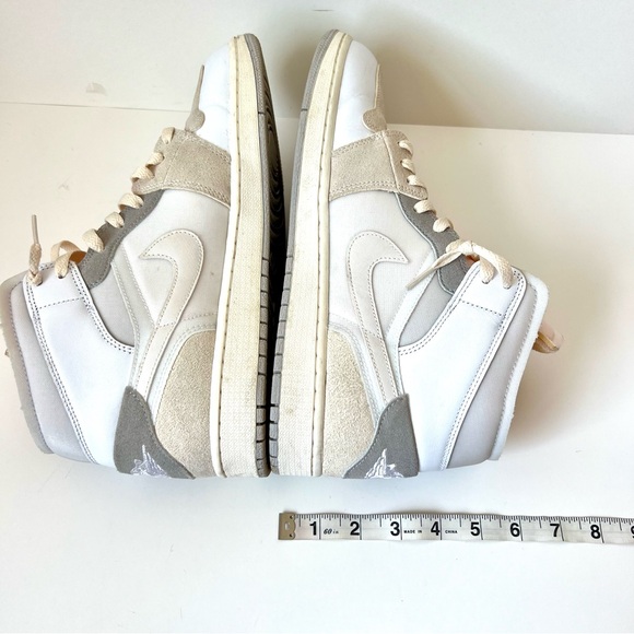 NIKE Air Jordan 1 Mid Craft Inside Out White Gray Sail Sneakers—SZ. 12 - Picture 13 of 15